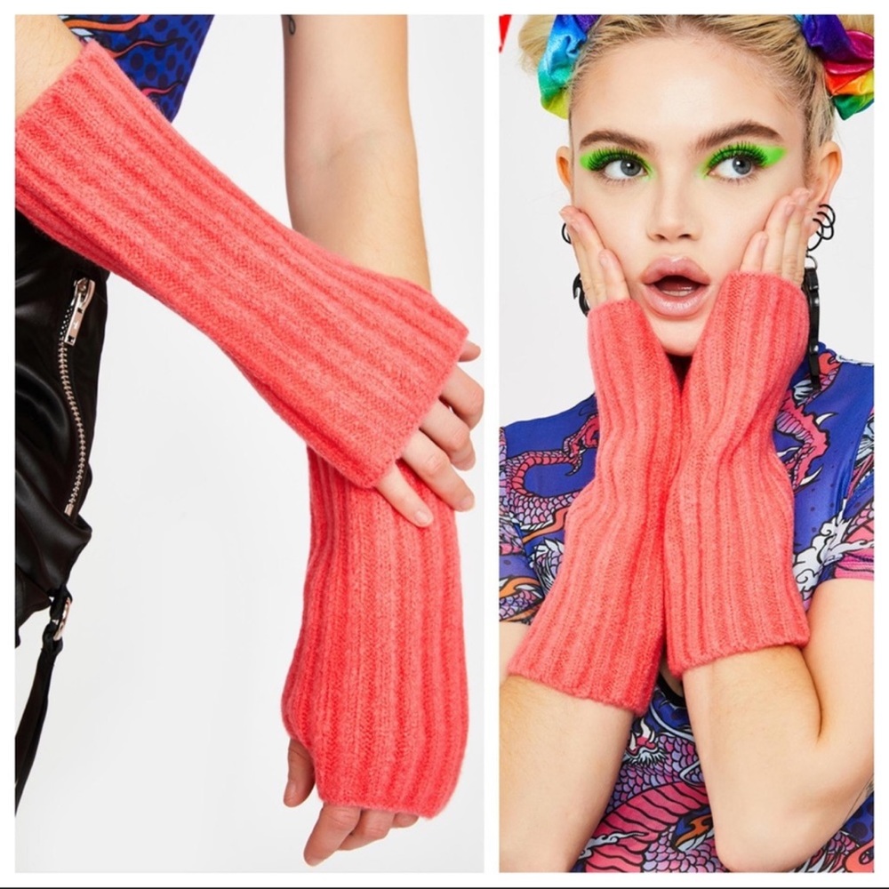 Free People Hot Pink Outside the Lines Armwarmers